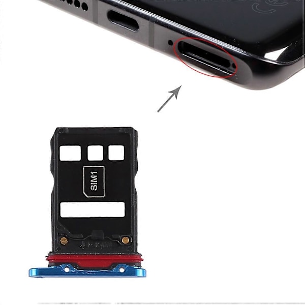 SIM-kortbakke + SIM-kortbakke til Huawei P30 Pro (Blå)