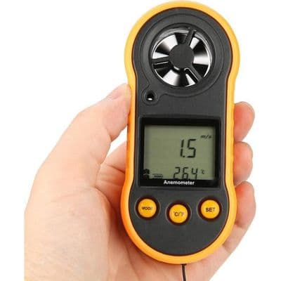 Anemometer - Digital LCD - Bærbar - Baggrundsbelyst skærm - Høj følsomhed