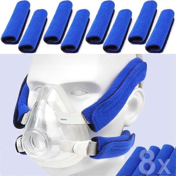 8-pack CPAP Maskbandsskydd, Ansiktskuddskydd för CPAP-band Huvudbonad, Universella och Återanvändbara Komfortkuddar