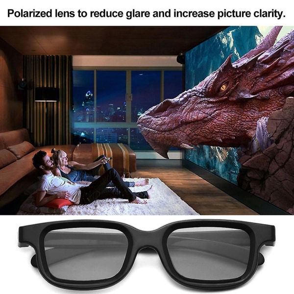 4 stk polariserede passive 3D-briller til 3D-tv Ægte 3D-biografer til 3D-spil og tv-stel