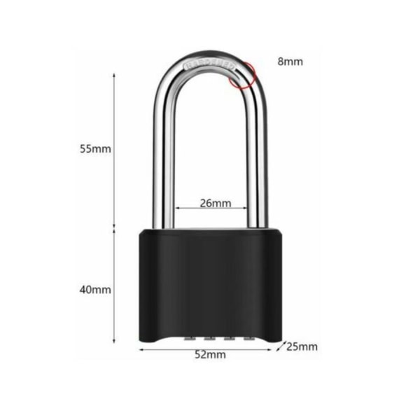 4 Digits Combination Padlock Outdoor Combination Padlock, Keyless Security Combination Padlock