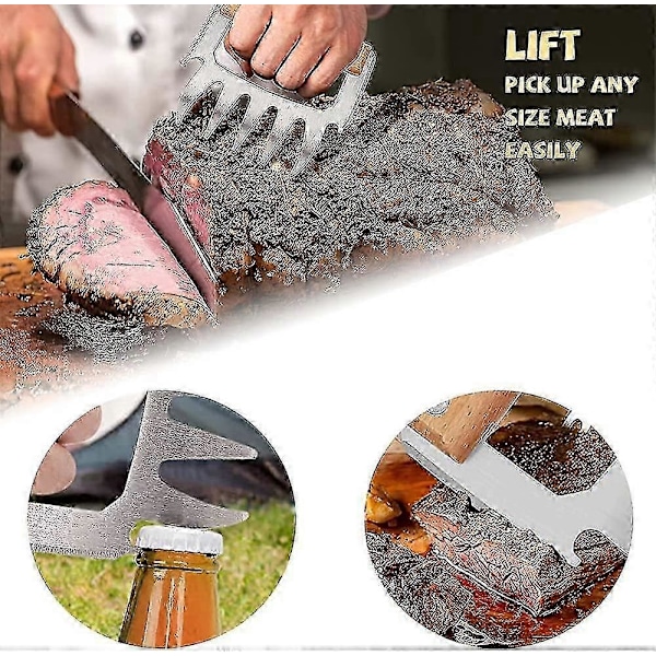 Multifunktionell Köttseparator (2 st, Träfärg) - Perfekt Tillbehör för Fläskklösgrillning och Köttskärning