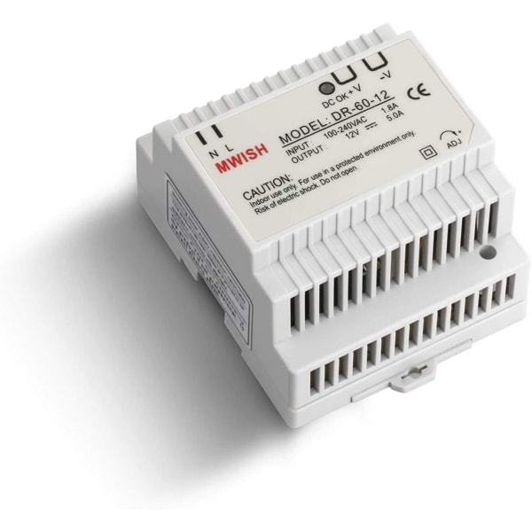 Monoblock modulär transformator för videodörrklocka 12V/5.0A, DR-60-12 strömförsörjning 100-240V professionell strömförsörjning för standard-93*78*56mm