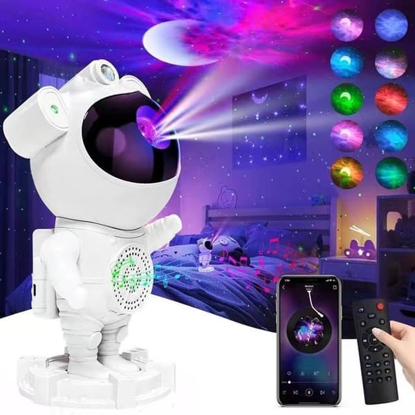 Bluetooth Astronaut, Starry Sky Projector, Starry Sky, Laser Projector, Romantic Atmosphere, Astronaut Night Light, USB Connection