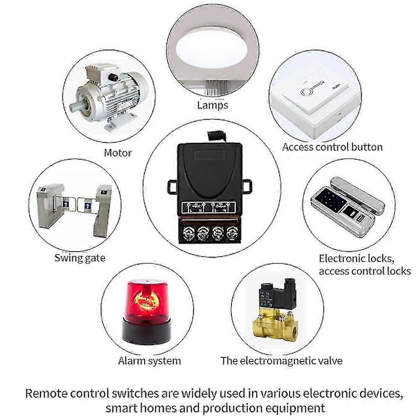 AC 220V 30A 1CH 433MHz Trådlös Fjärrkontroll Switch RF Relä Mottagare + På/Av Sändare Kompatibel