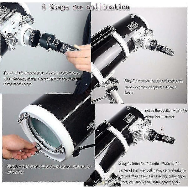 2024 1,25 tommer Teleskop Laser Collimator, Kalibrator med 2' Adapter til Newtoniansk Reflekterende Teleskop Kollimation