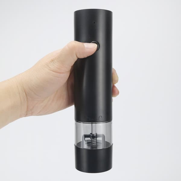 Rechargeable Electric Pepper Grinder - Black, USB Charging, Ceramic Core, Adjustable Coarseness