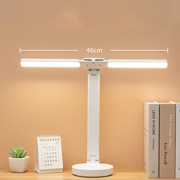 Pöytälamppu Silmiensuojaus Oppimis-LED-ladattava pistoke opiskelija-asuntolan lukulamppu (valkoinen)