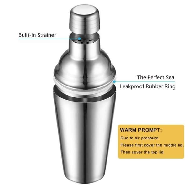 10-delars Bartenderkit - Rostfritt Stål - 750ml - Silver & Träfärg