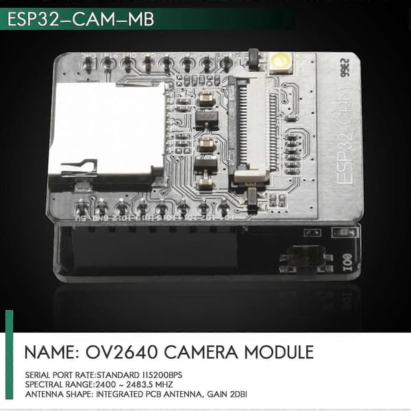 Esp32-cam-mb Wifi Bluetooth Udviklingskort Ov2640 Kameramodul -usb Interface Ch340g Usb Til Ser