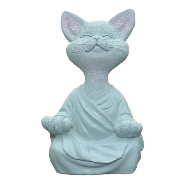 Veistos Ornamentti Jooga Meditaatio Pose Zen Cat Resin Art Patsaskoristelu (harmaa)