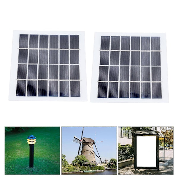 2 stk. Bærbart solcellepanel 2w 6v Mini solceller Høy konverteringseffektivitet for husholdningsbelysningssystem