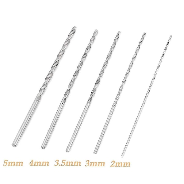 Spiralborr, 5 st extra långa borr 2 mm 3 mm borr träborr lång hss spiralborr trä lång 4 mm spiralborr 5 mm rak skaft Twis