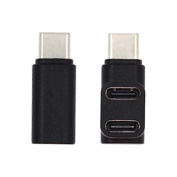 UC-068-2F 10Gbps USB3.0 Type-C Hane till Dubbel Hona Ström Data Splitter Adapter Rätvinklig Kontakt