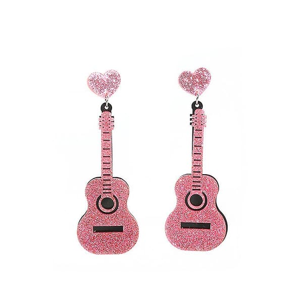 Klassiske guitar øre vedhæng øreringe PINK