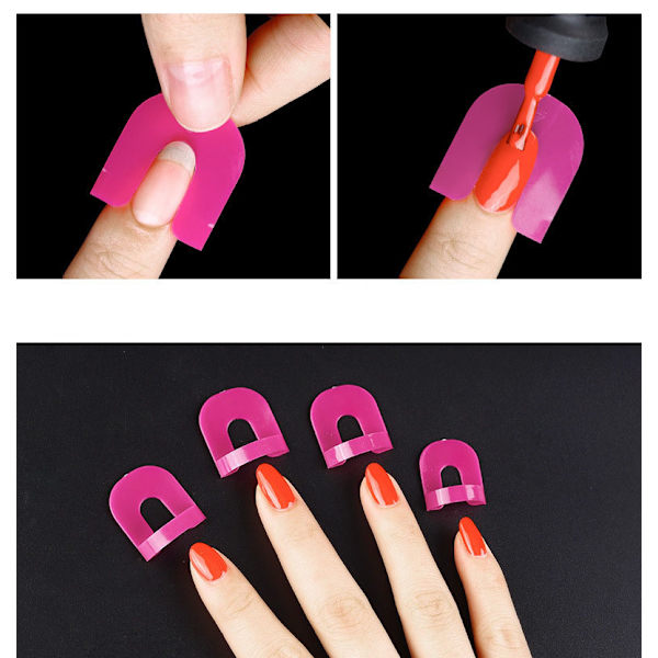 Nagelkonst Anti Spill Clip Nagelkonst Verktyg Set - Rosa, 52st