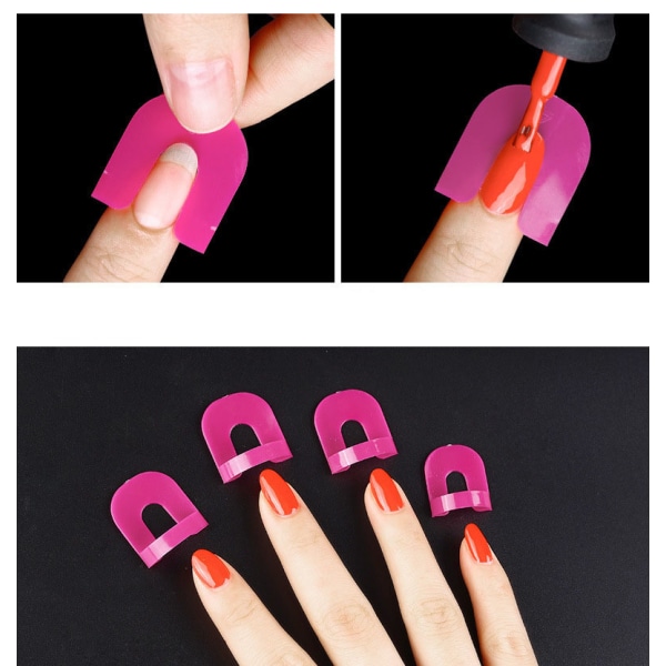 Nail Art Anti Spild Clip Nail Art Værktøjssæt - Pink, 52 stk