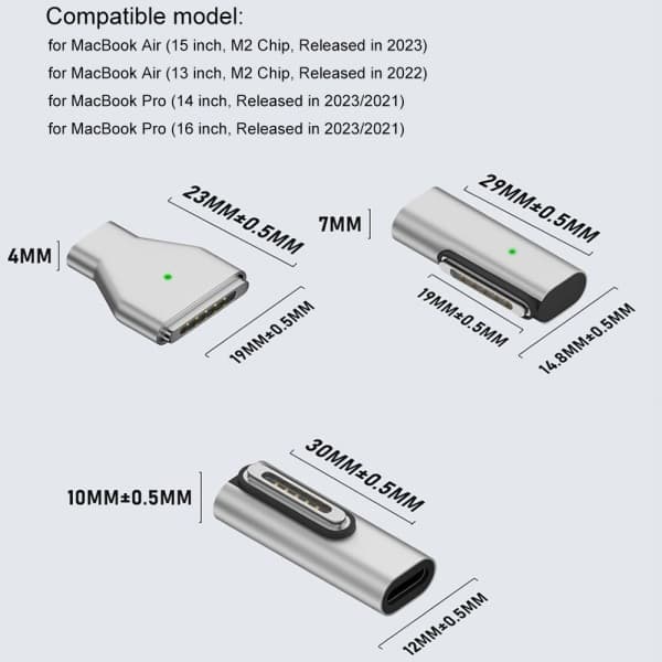 Type-C til Magsafe 3-konverter USB-C magnetisk adapter Mellemstykke