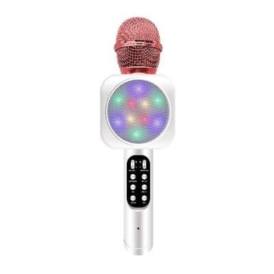 Trådløs karaokemikrofon hvit - 3W - 1800mAh - Bluetooth 4.1-kompatibel