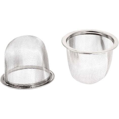 2-delt tekannefilter i netting, te-infuser, urtetesi, nettingtekurv, krydderfilter i rustfritt stål, 60 mm diameter