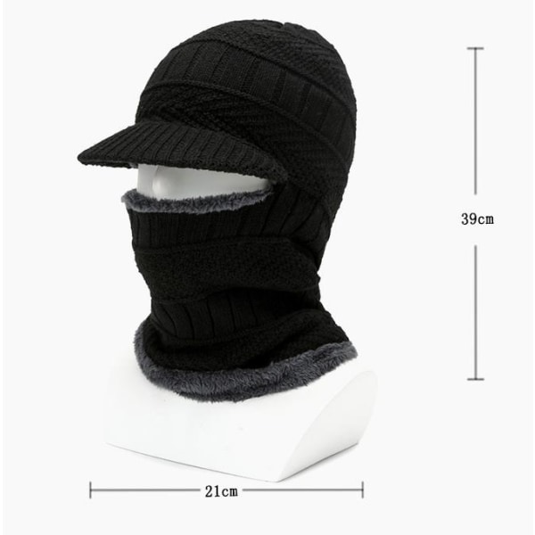 Winter Knitted Hat Warm Bike Ski Mask Universal Koko-harmaa