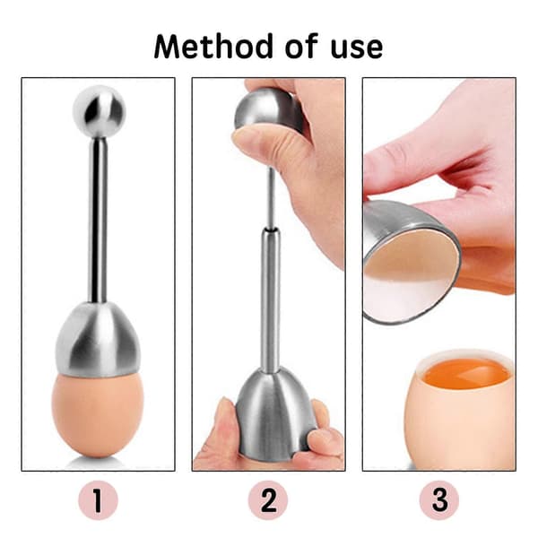Eggåpner i stål, eggskallkutter, eggetopperåpner, ekstra stor 13,2 x 3,6 cm