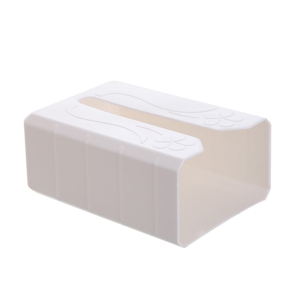 Uperforert vevsoppbevaringsboks, ikke-merkende vevholder for veggmontering - Hvit, 19,5 x 13 x 8 cm, 2 stk