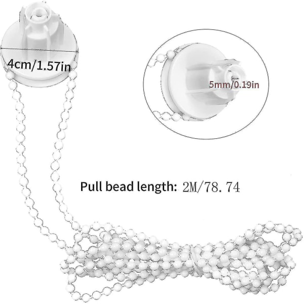 Reservedeler for rullgardin, reparasjonssett, 25 mm rullgardinbeslag med 3 m perlekjede