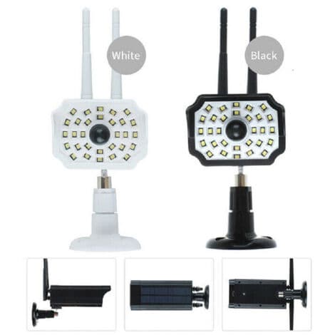 Falskt kamera solcellepanel med bevegelsessensor 30 LED-spotlight 17549-3