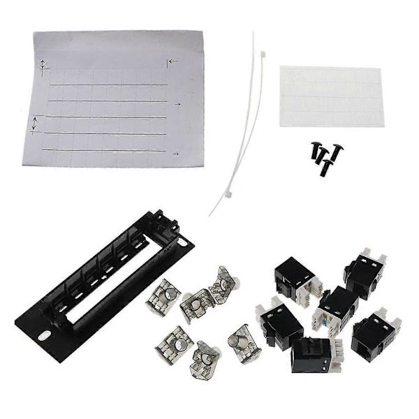 6 Port CAT6 Patch Panel FTP LAN RJ45 Nettverkskabel Adapter Keystone Jack
