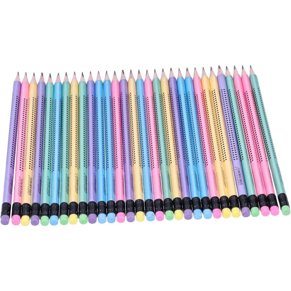 30 st HB-pennor halkfria flerfärgade triangelförsedda pennor elevskrivverktyg HB-penna