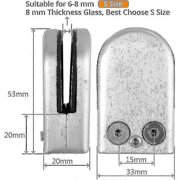 Glas Klemme 8 Stk 6-8mm 304 Rustfrit Stål Glas Klemme Klemme Support Flad Ryg Chromig Finish Til Balustrade