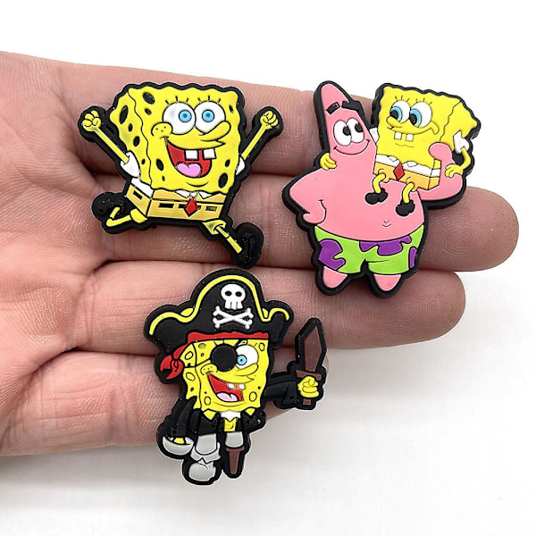 12 kpl sarjakuva Spongebob kengän koristeet DIY Croc tukkeille sandaalit tarvikkeet