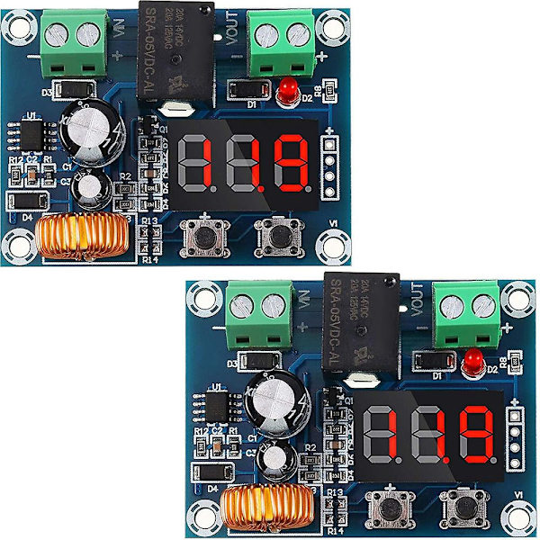 2 st DC 12V-36V Spänningskyddsmodul Digital Lågspänningsskydd Koppla bort Överurladdning