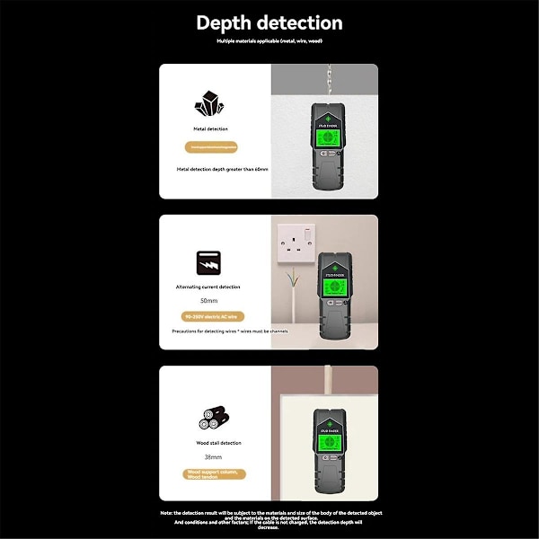 Nappien etsintä seinäskanneri 6 in 1 Nappien ilmaisin, fyysinen naulaetsintä seinäilmaisin puulle, metallille ja vaihtovirtajohdolle oranssi