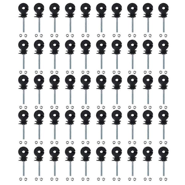 50 stk. flate mutterisolatorer for elektrisk gjerde