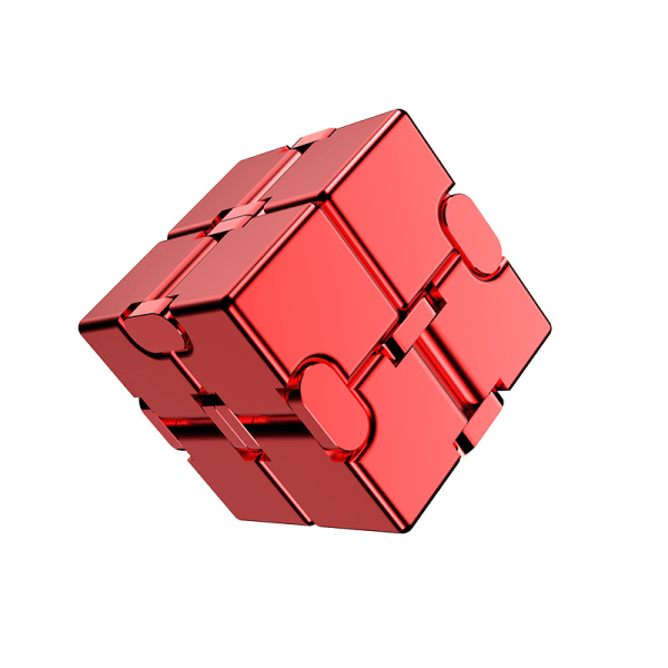 1 stk Rød Infinity Cube Novelty Metal Stress Relief Legetøj
