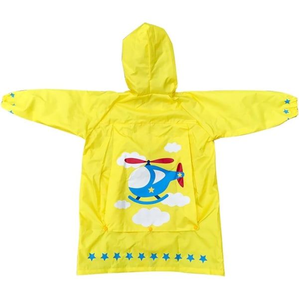 Regnfrakke--Børne regnfrakke tegneserie store tagudhæng gul S