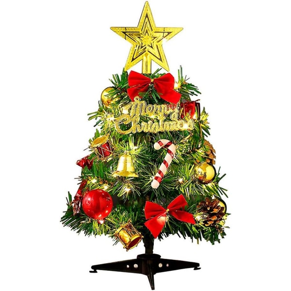 Pöydän joulukuusi Keinotekoiset joulupuut ja 2 m/2,18 pihan lankavalot minikoristeet miniatyyri pöytäpuut