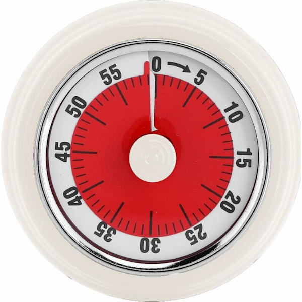Kjøkkenur Mekanisk Timer Matlagingstimer Student Timer Rustfritt Stål med Magnet - Rød, 1 stk