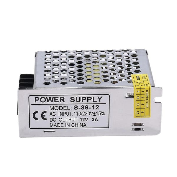 DC 12V 3A 36W Switching Strømforsyning Transformator AC-DC Strømforsyning AC 110V / 220V til DC 12V Bryter