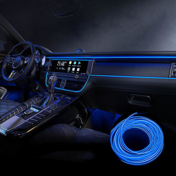 Auton sisätilojen LED-valonauha 3m USB-neonjohtovalot Hohtava tunnelmavalaistus Auton sisustuskoristeet Sisustus Sininen