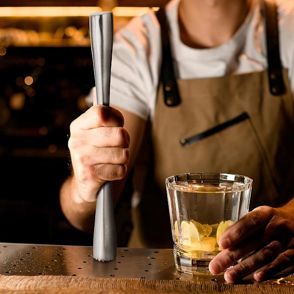 Rustfrit Cocktail Muddler i rustfrit stål - Blender til Mojito Isknuser - Lille Isknuser 26cm
