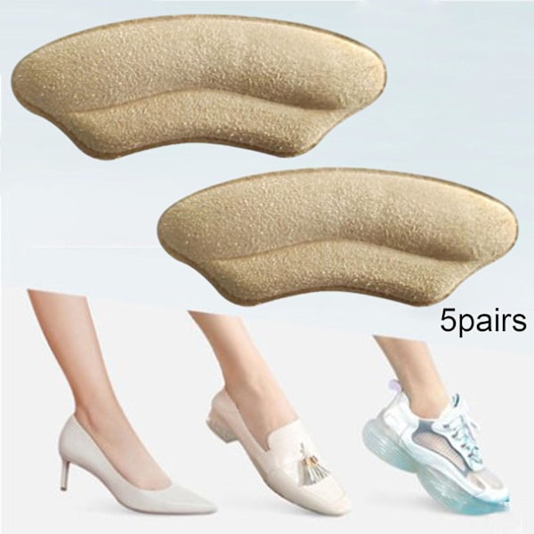 5 par hälgrepp dynor mjuk svamp fotdämpning högklackade inlägg beige