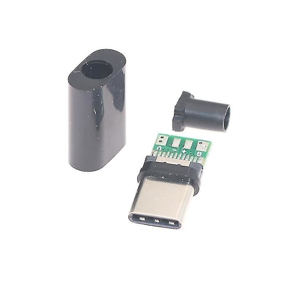 Svarta Typ c Mirco Usb-kontakter Jack Svans Hane Plugg Elektriska Terminaler
