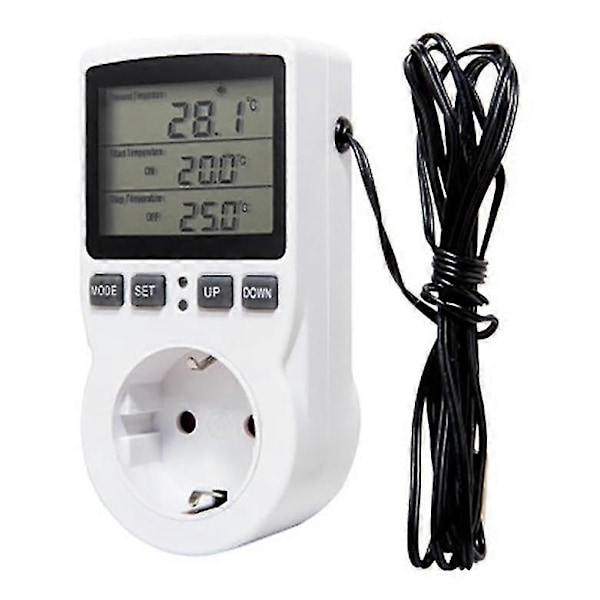 Digital Temperaturregulator Strömuttag EU-kontakt Termostat Med Timer Switch Sensor Sond Värme Kylning ny utgåva Ab