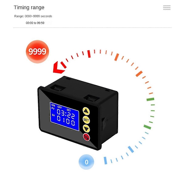 Programmerbar Digital Timer Bryter Relékontroll Forsinkelse AC110-220V