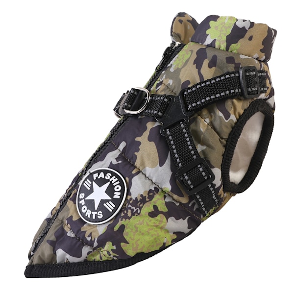 Vedenkestävä takki koiralle, valjaat mukana, talvi Mukava puuvillavaate Topattu liivi pienille ja keskikokoisille koirille Lilalila L Camouflage
