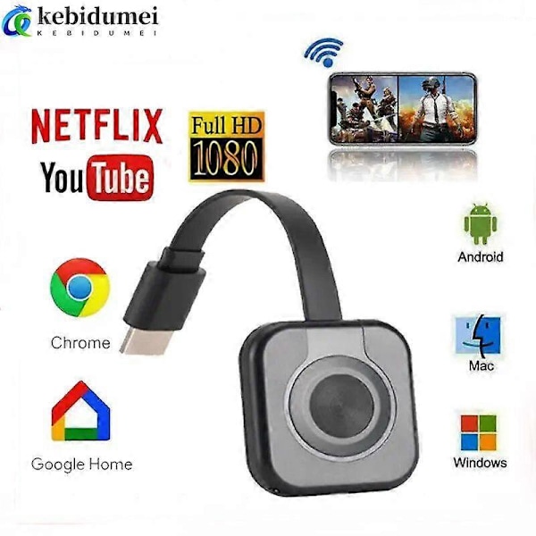 1080P HD HDMI-kompatibel WiFi-modtager Trådløs Skærmspejling Display Adapter TV Dongle Stick til iOS Android Spejlskærm