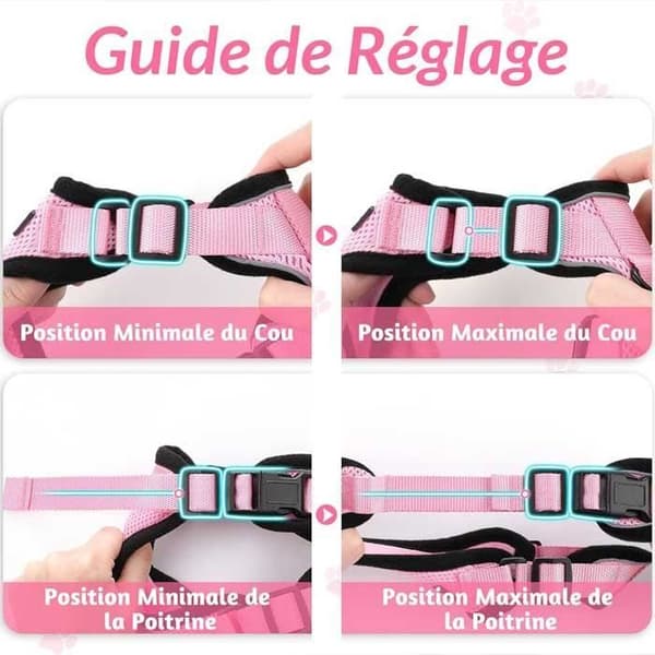 XS Sele - Justerbar - Pink - Reflekterende